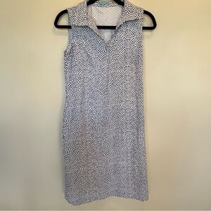 J. McLaughlin Ayla collared navy and white print dress